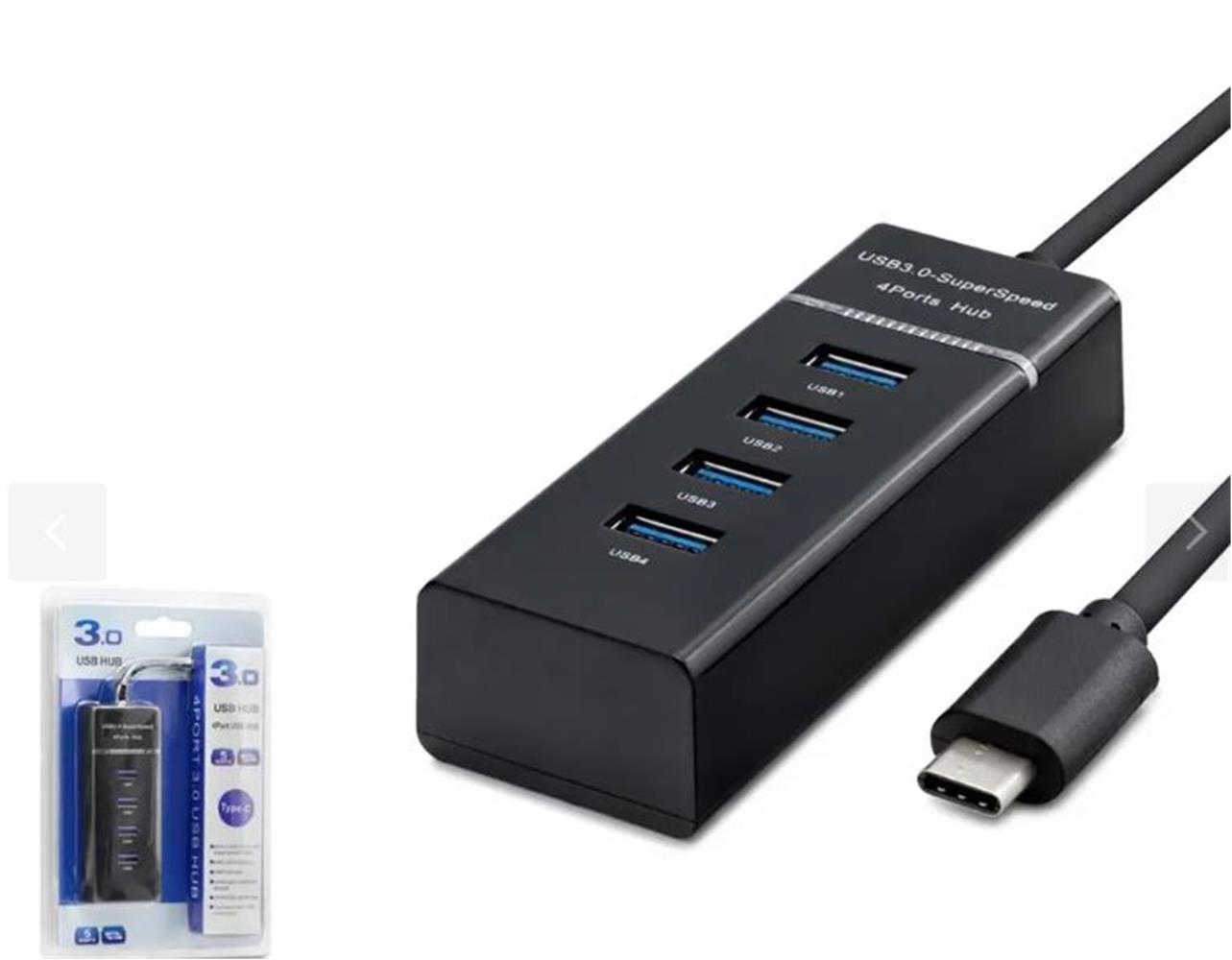 Hadron Hdx7045 Type-C 3.0 Hub 4 Port 5 Gbps Siyah