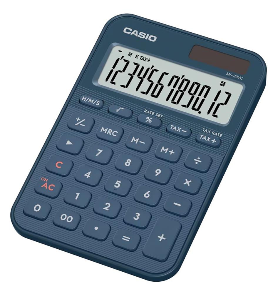 Casio Ms-20Yc-Ny 12 Hane Lacivert Masa Üstü Hesap Makinesi