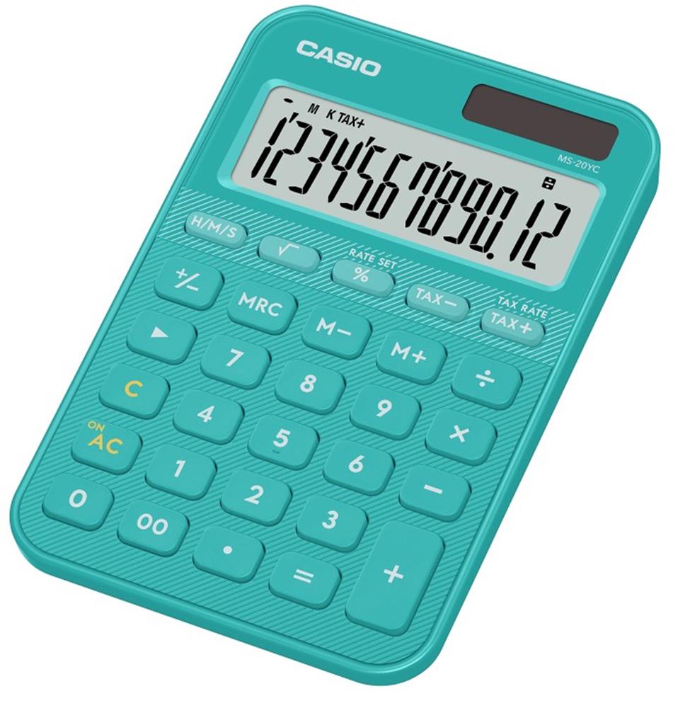 Casio Ms-20Yc-Tu 12 Hane Turkuaz Masa Üstü Hesap Makinesi