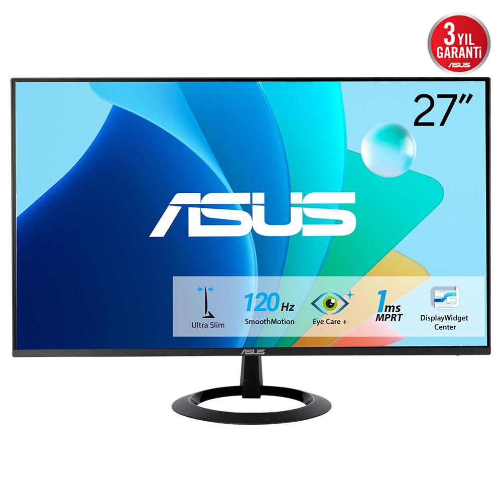 Asus 27" Vz279Hg Ips 1920X1080 1Ms 120Hz Hdmı Vga 3Yil Cercevesiz Düsük Mavi Isik Ultra Slim Monitör
