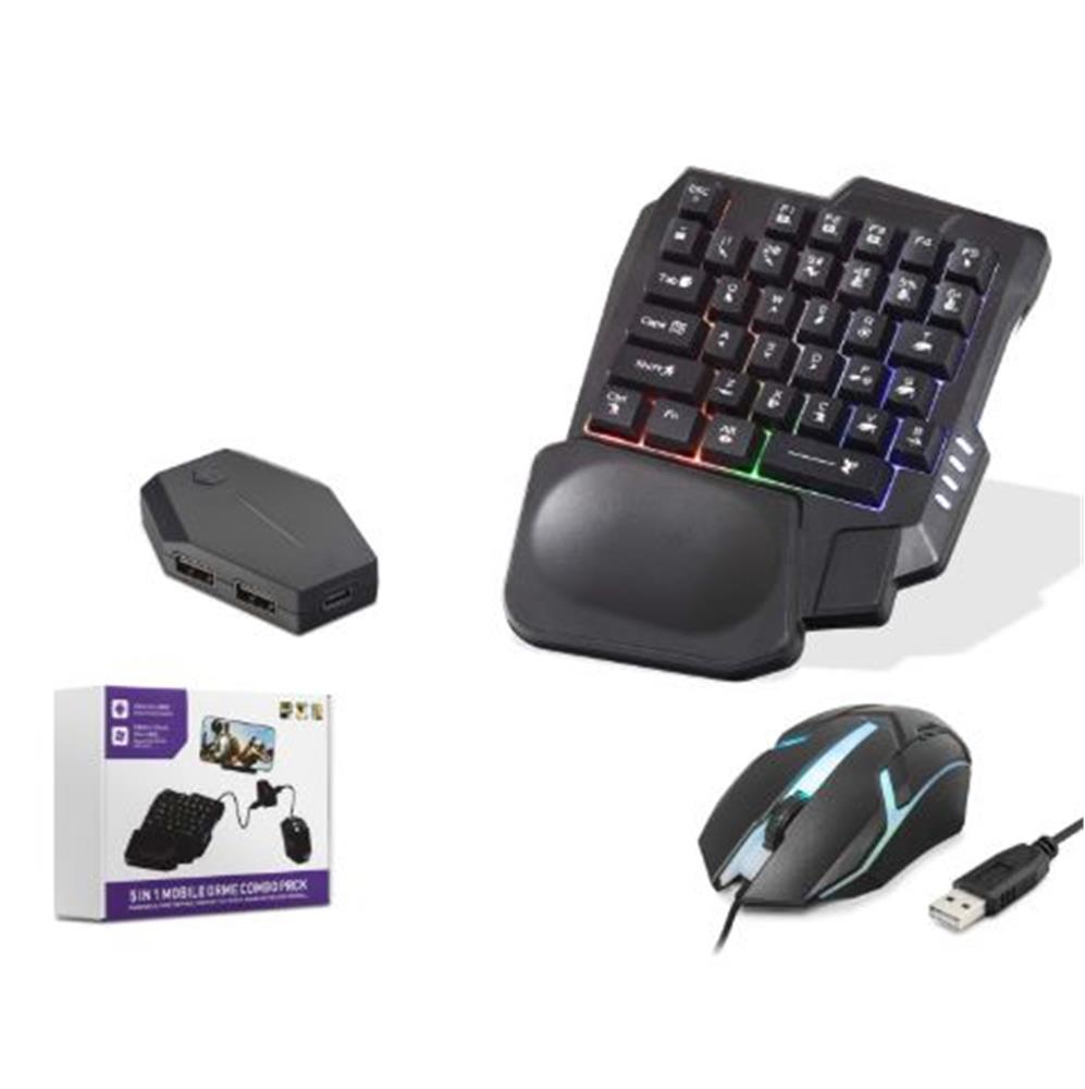 Nodar Nd762 Mobil Oyun Klavye Mouse Dönüştürücü Seti Rgb Siyah