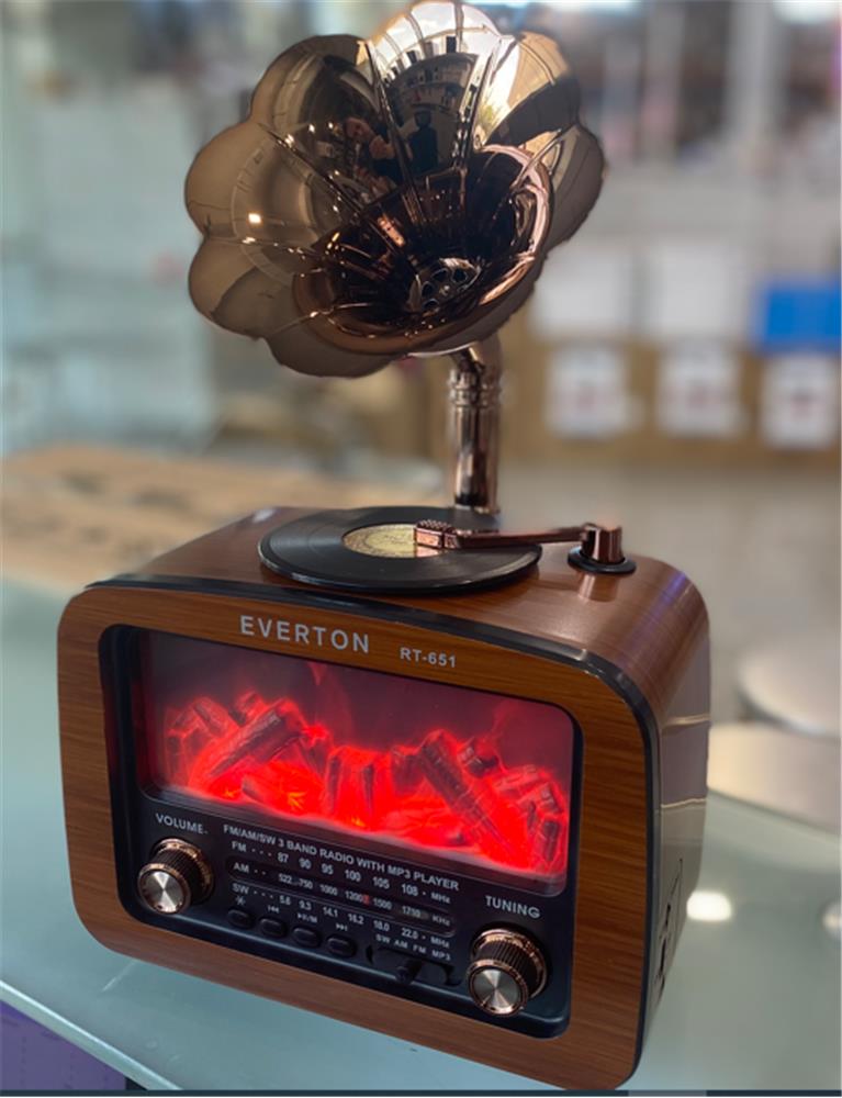 Everton Rt-651  -Usb-Tf-Am-Fm-Sw-Blue-Connect-Tws-Usb Şarj Nostaljik Radyo Alev Işıklı