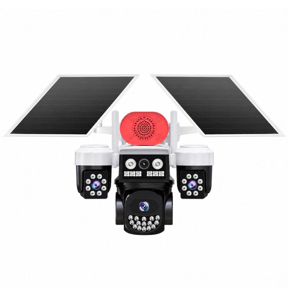 Joysee S3 9Mp Aor 4G 3.6Mm+2X2.8Mm 2 Solar Üç Kamera 19Ir+18Led Ptz Kamera
