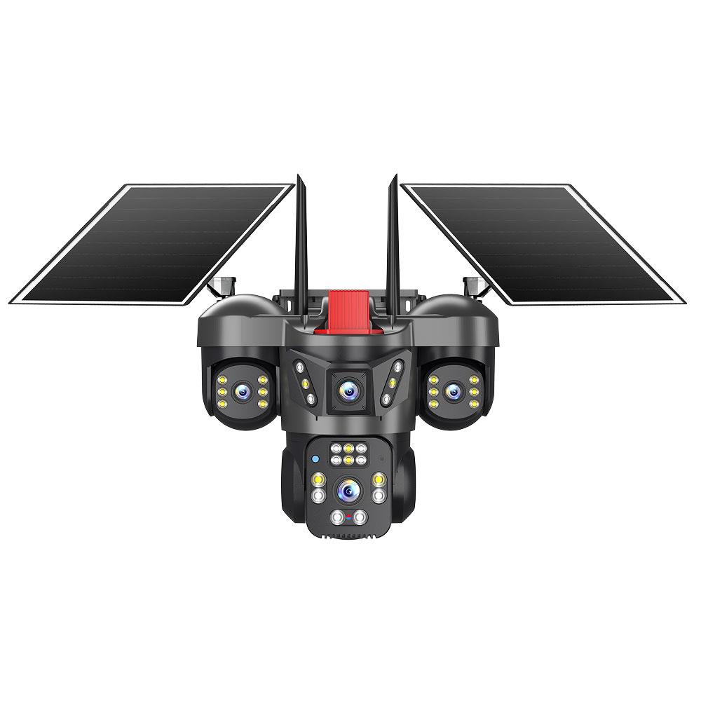 Joysee S4 12Mp Aor 2X3.6Mm 2X2.8Mm 4G 2 Solar Dört Kamera 22Ir+12Led Ptz