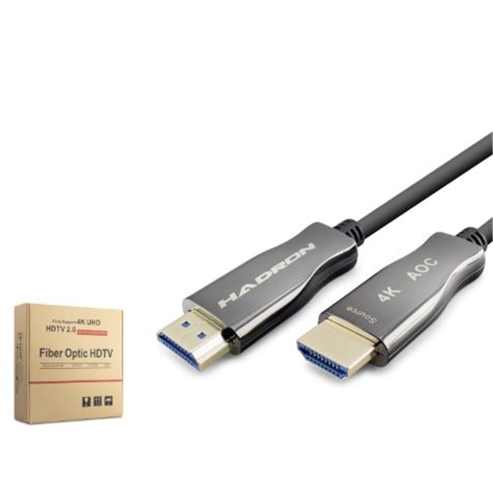 Hadron Hdx2055 Fiber Optik Hdmı 2.0 Kablo 4K 60 Hz 10 M Siyah Gri