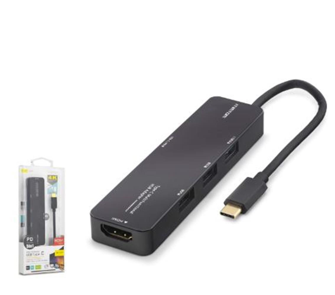 İetop Tuh305 Type-C 3.2 Gen1 Combo Hub Pd Hdmı 4K 5 Port 5 Gbps Siyah