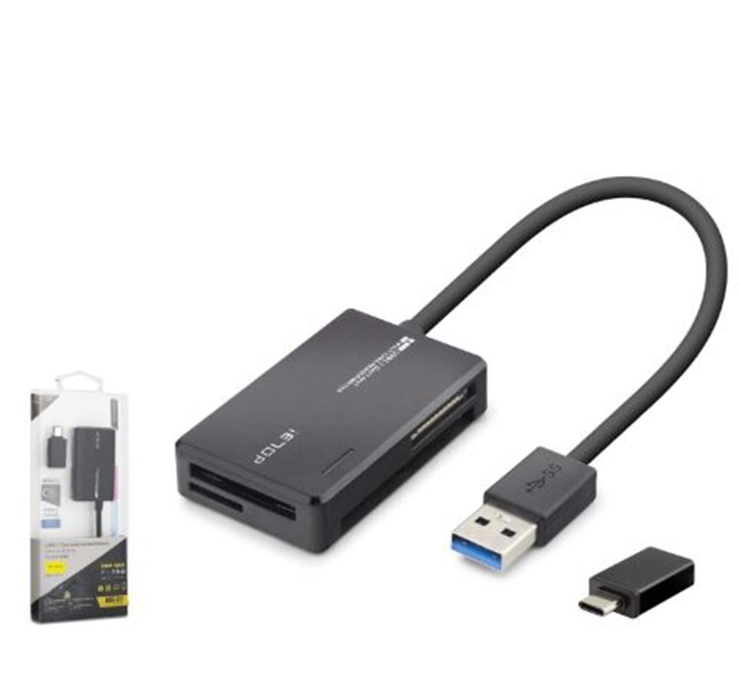 İetop C313 Usb Type-C 3.2 Gen1 All İn One Kart Okuyucu Cf Sd Microsd Ms 5 Gbps Siyah