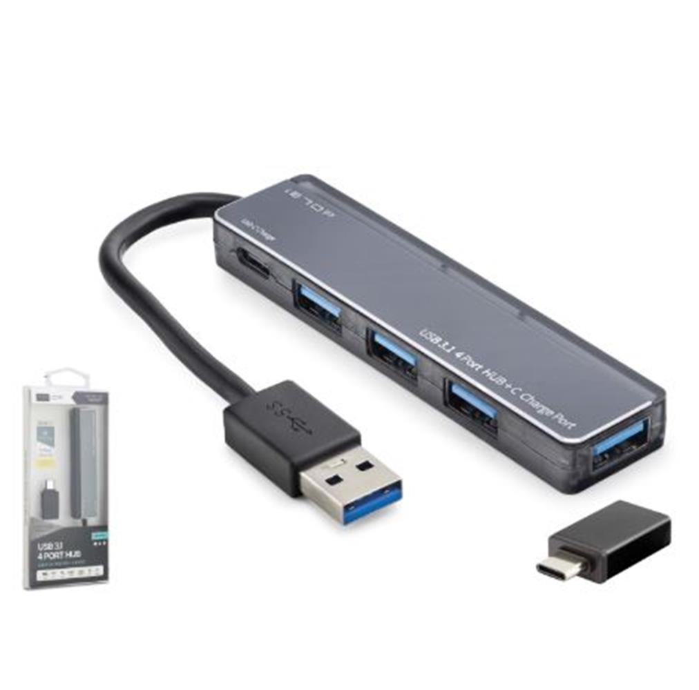 İetop Tu360 Usb Type-C 3.1 Gen1 Hub 4 Port 5 Gbps Gri