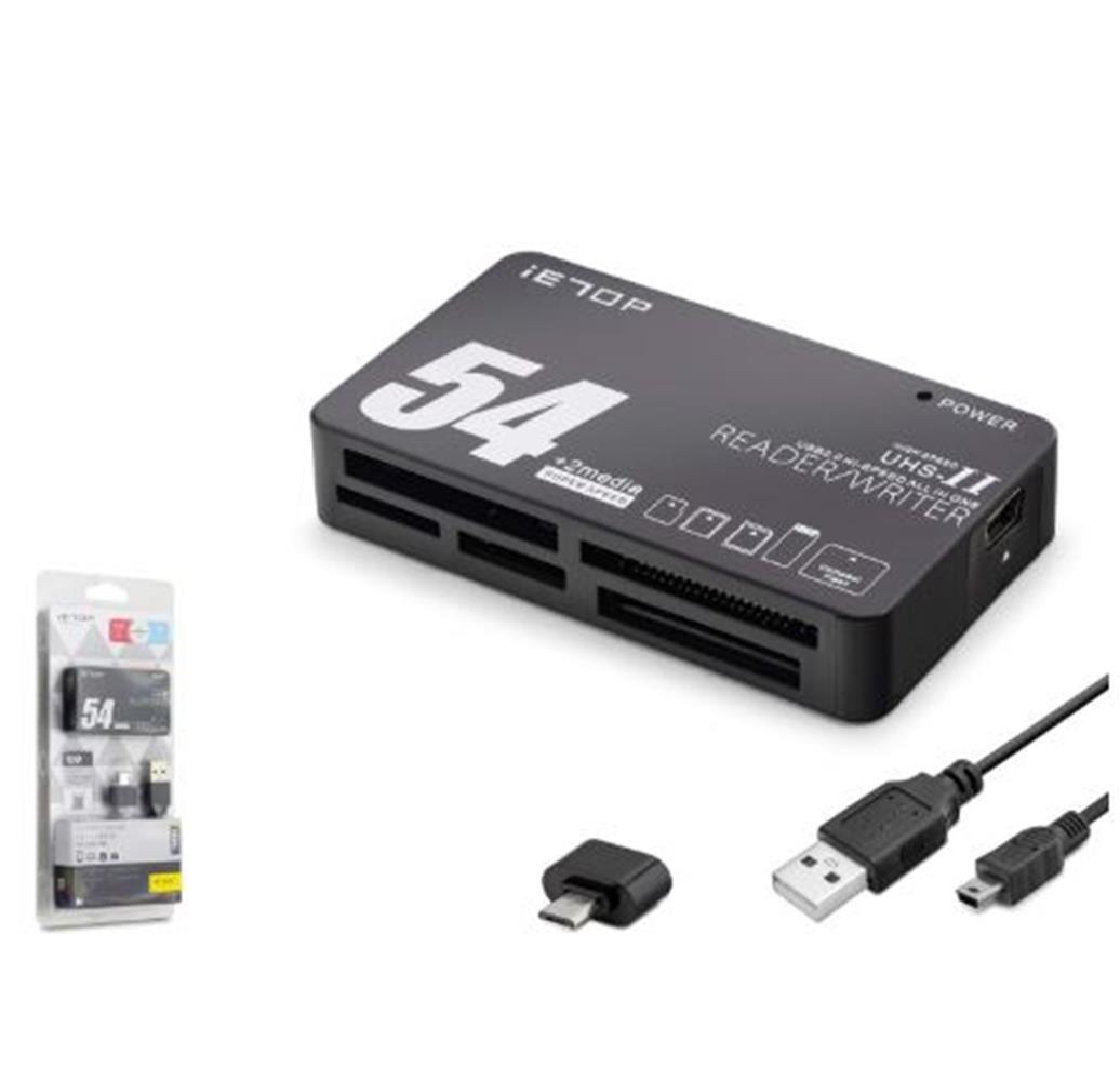 İetop Tc209 Usb Type-C All İn One Kart Okuyucu Sd Microsd Mmc Ms 480 Mbps Siyah