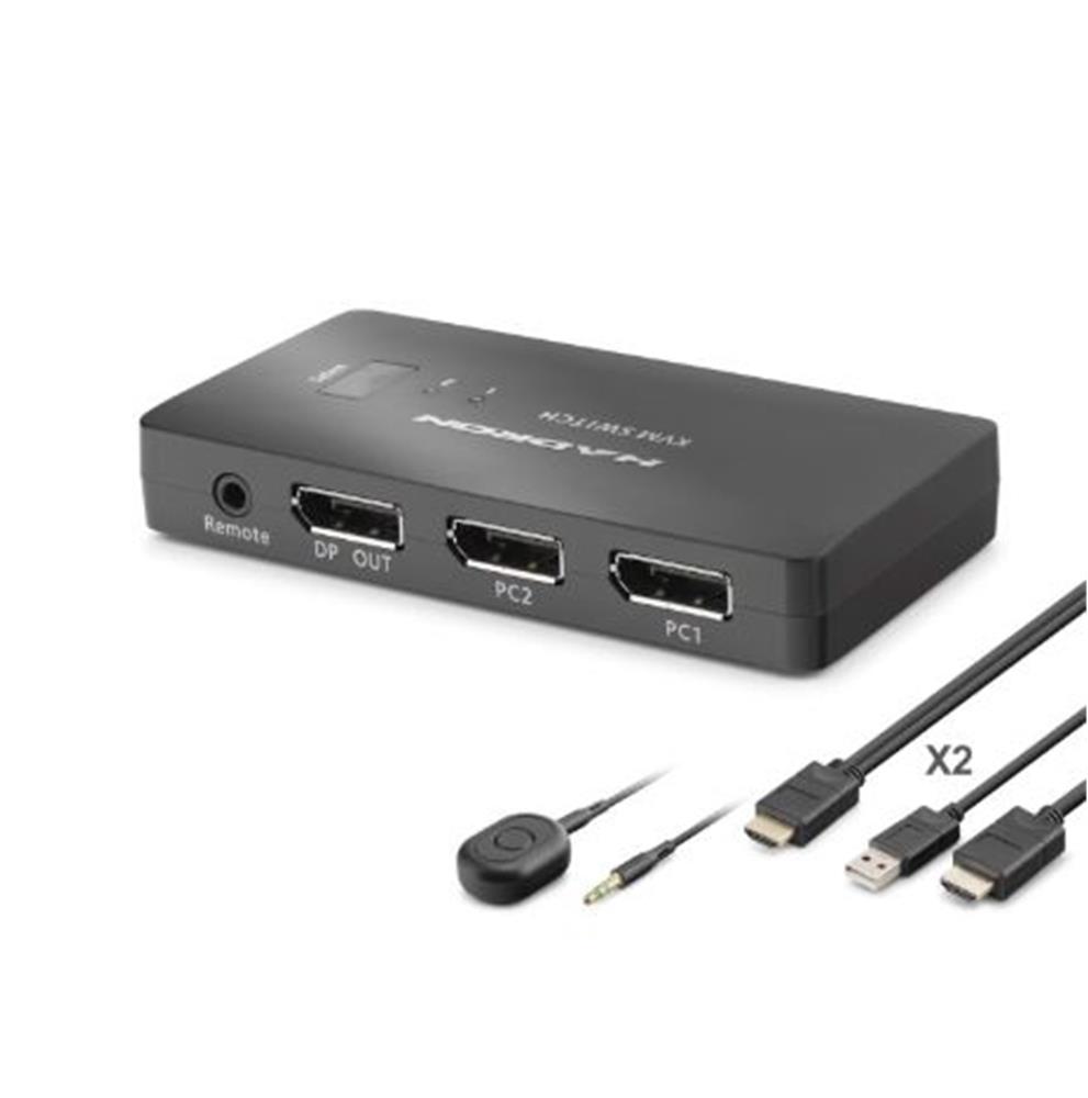 HADRON HDX1426 DISPLAYPORT KVM SWITCH 2 CO...