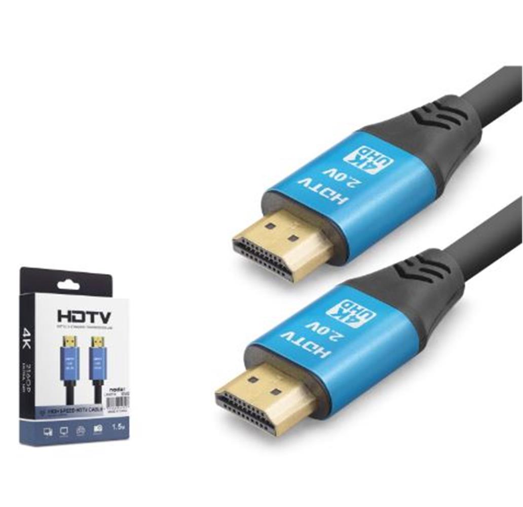 Nodar Nd4050 Hdmı 2.0 Kablo 4K 60 Hz Od 8.0 Mm 1.5 M Siyah Mavi