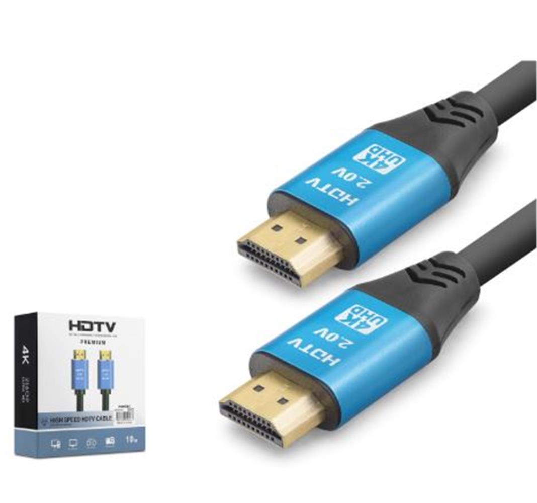 Nodar Nd4053 Hdmı 2.0 Kablo 4K 60 Hz Od 8.0 Mm 10 M Siyah Mavi