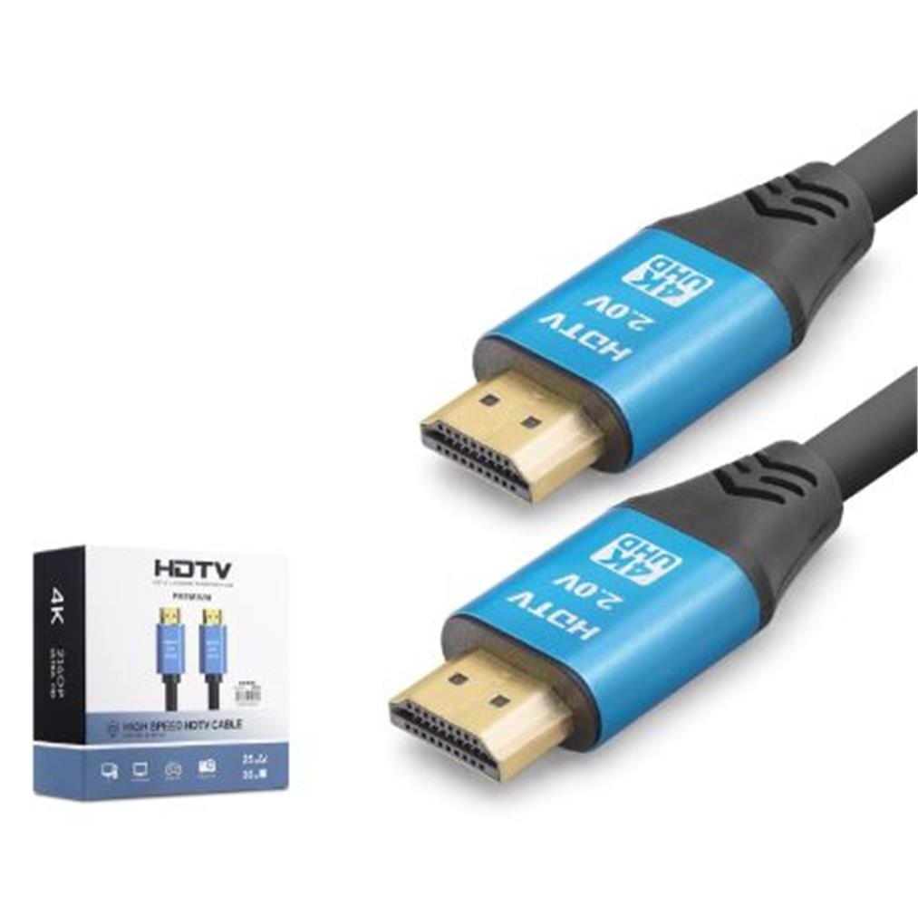 Nodar Nd4056 Hdmı 2.0 Kablo 4K 60 Hz Od 8.0 Mm 25 M Siyah Mavi