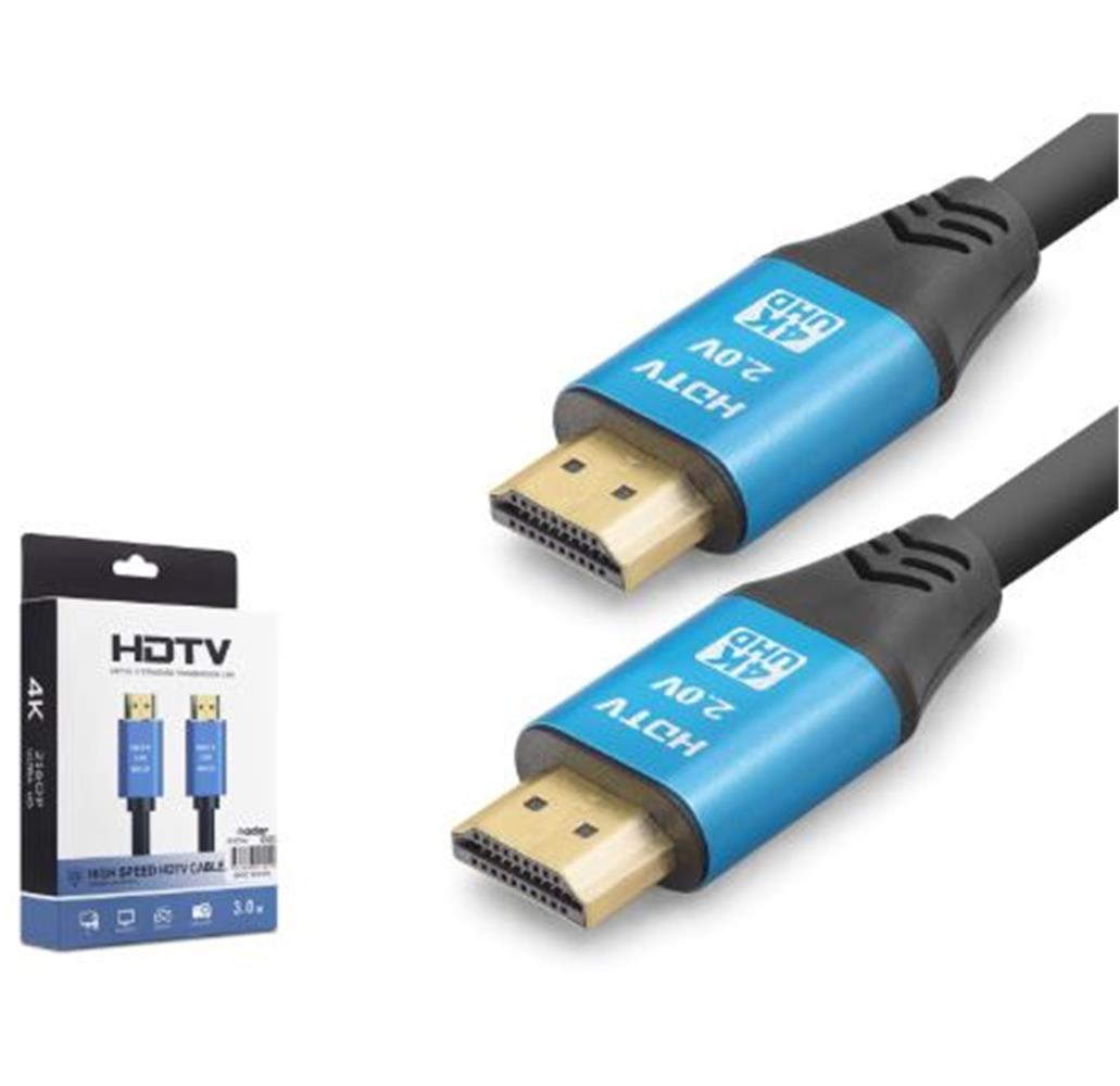 Nodar Nd4051 Hdmı 2.0 Kablo 4K 60 Hz Od 8.0 Mm 3 M Siyah Mavi