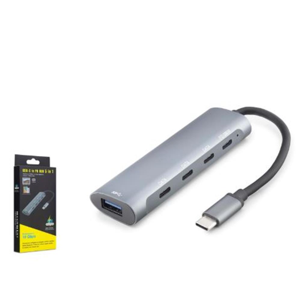 Hadron Hdx7895 Type-C 3.2 Gen2 Pd Hub 5 Port 10 Gbps 100W Gri