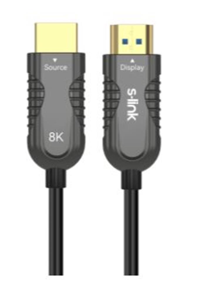 S-LİNK SL-HM8K020 HDMI TO HDMI 20M V2.1 8K60 HZ 4K 120HZ FİBER KABLO
