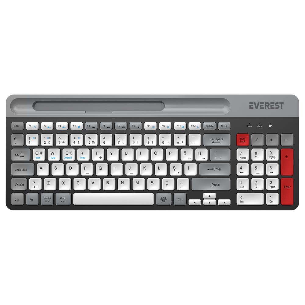 EVEREST KB-88 RUBY BEYAZ-GRI 2.4G+BT1+BT2 ...