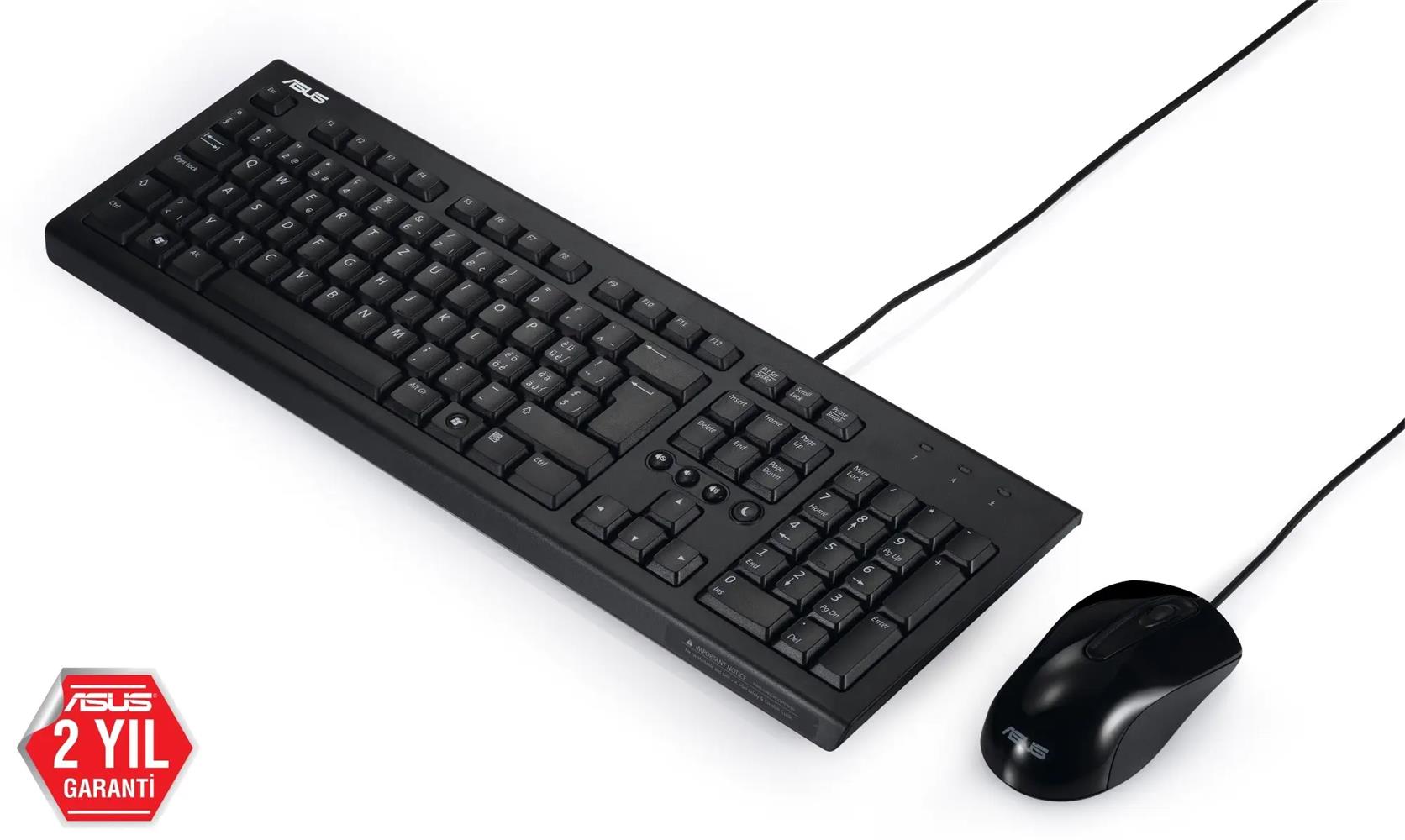 ASUS U2000 Q TURKÇE 1000DPI USB SIYAH KABL...