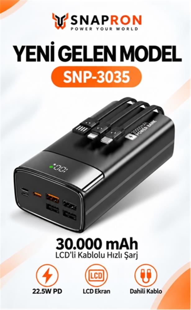 SNAPRON SNP-3035 30.000 MAH LCD EKRAN DAHI...