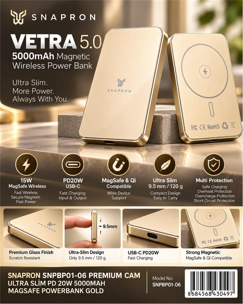 Snapron Snppb01-06 Gold 5000 mah Pd 20W US...