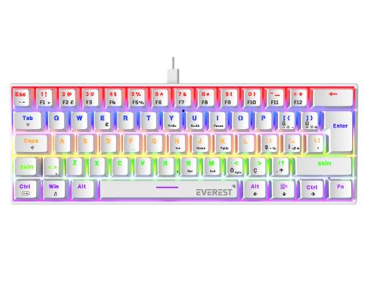 Everest Amber Beyaz Type-C Bağlantılı RGB ...