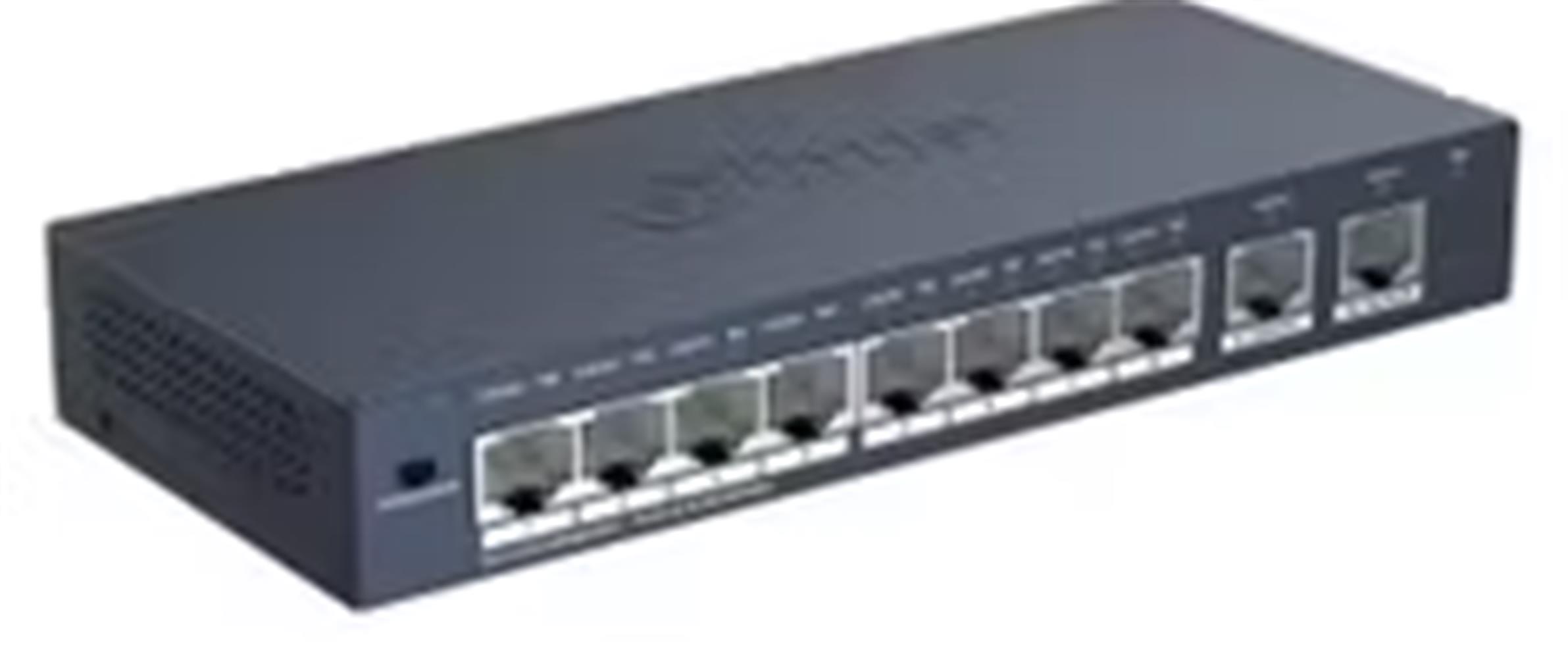 Dahua S3010-8ET2GT-90 10 Port 10-100 8xPoe 90W 2xRJ45 10-100-1000 Uplink Yönetilemez Switch