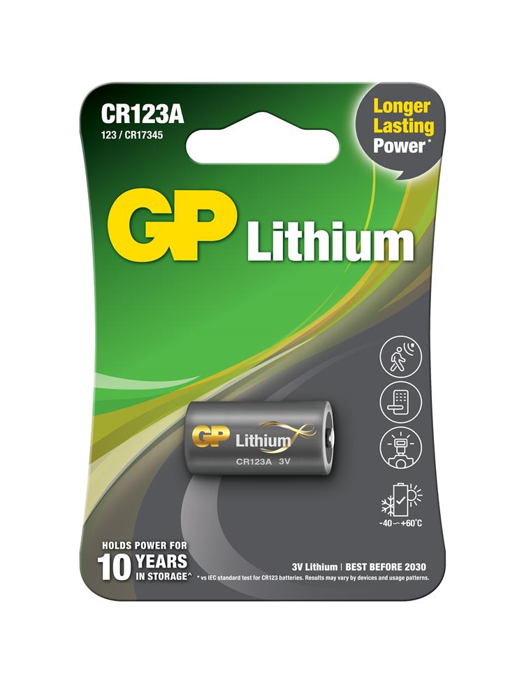 GP CR123A 3V Lityum Tekli Paket Pil (GPCR123A-U1) Fotoğraf Makinesi Pili