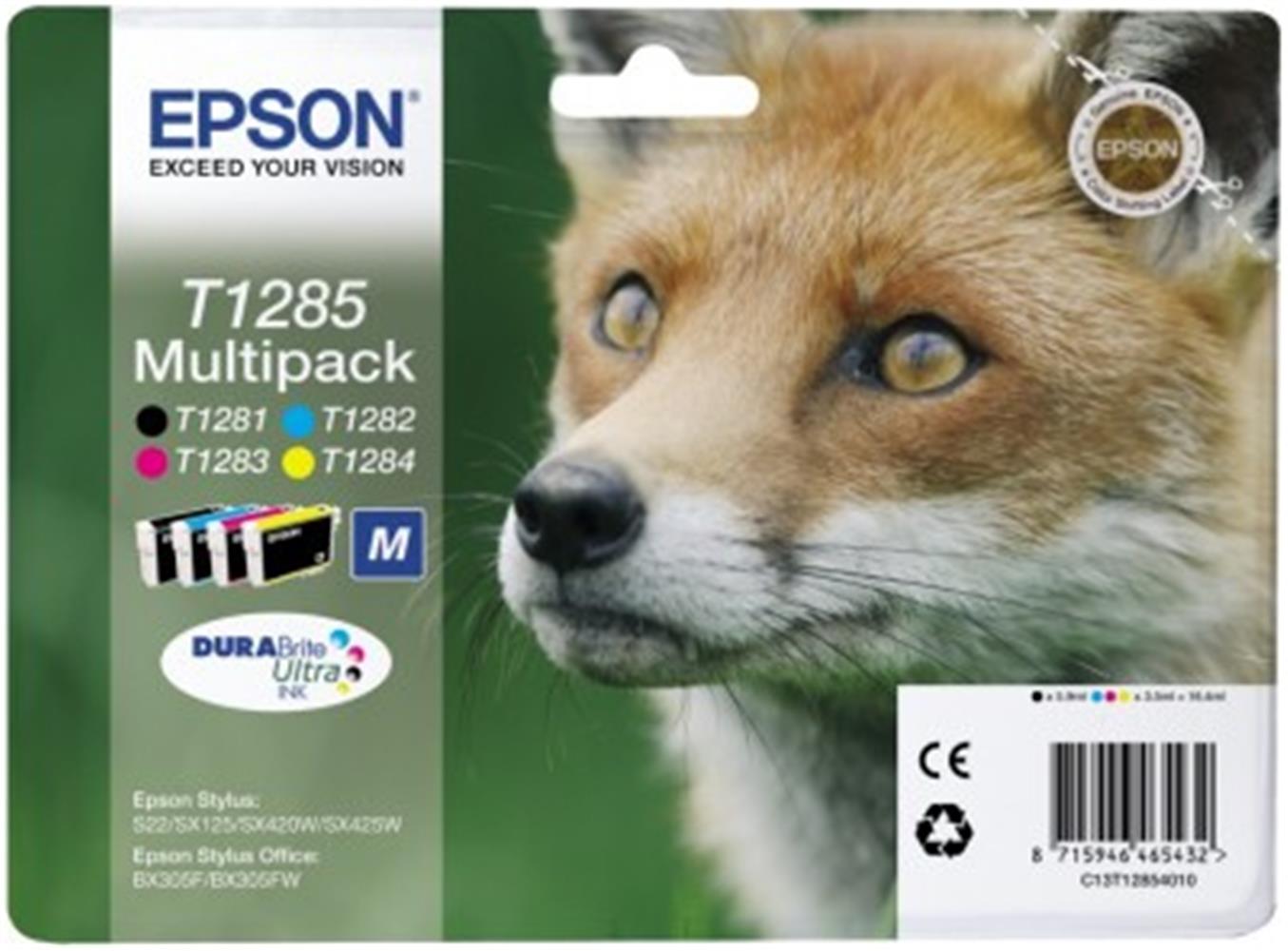 Epson BX305 SX125-425 Multipack 4'lü Mürekkep Kartuş T12854022