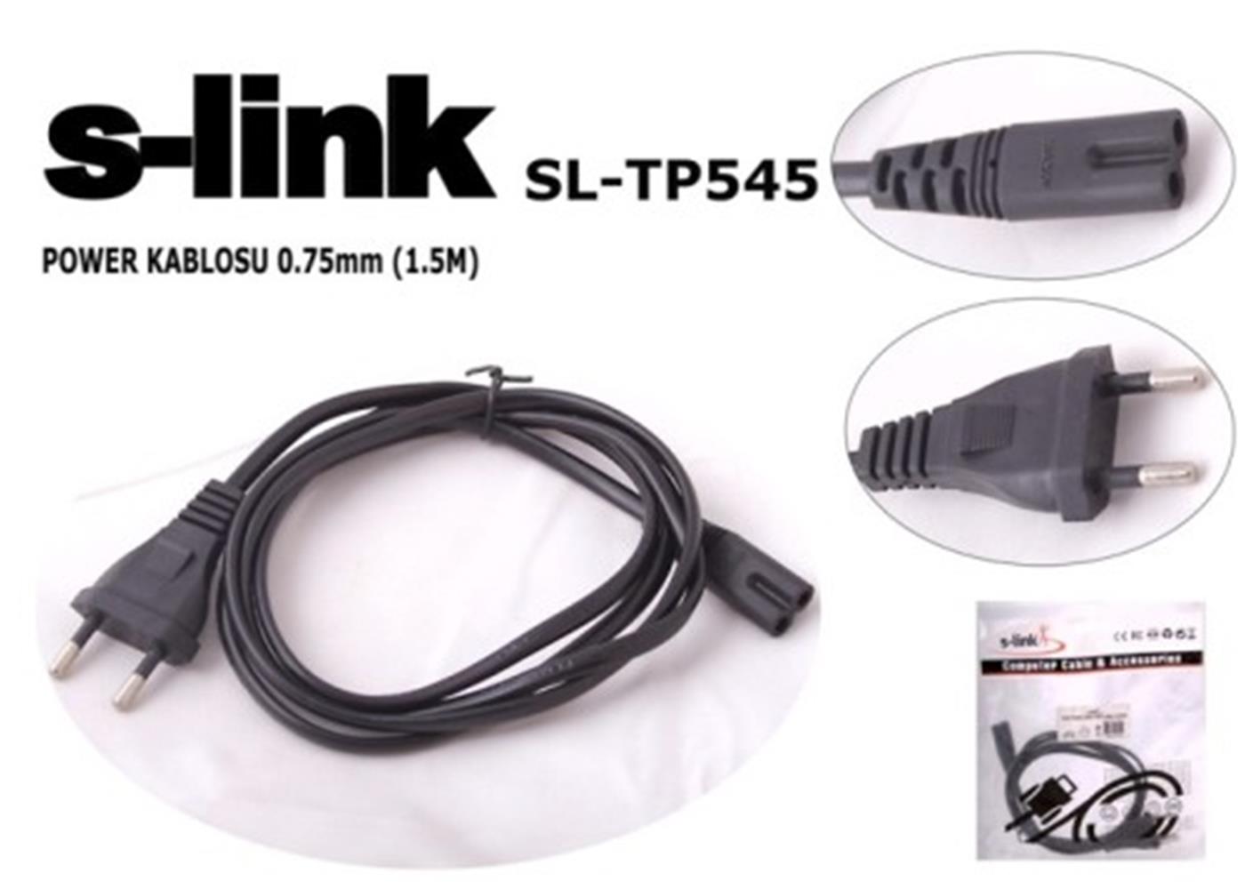 S-link SL-TP545 1.5mt 0.75mm Teyp Power Kablosu