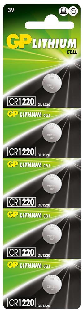 Gp CR1220-C5 3V Lityum Düğme Pil 5'li Paket