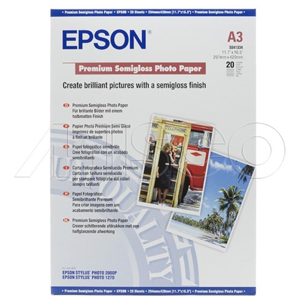 Epson S041334 Premium Semigloss A3 Fotoğraf Kağıdı 251 gr 20'li Paket