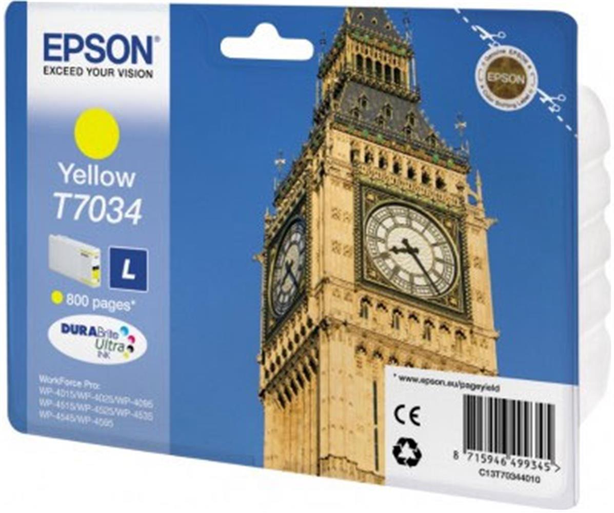 Epson T7034 Yellow Sarı 800 Sayfa Mürekkep Kartuş T70344010