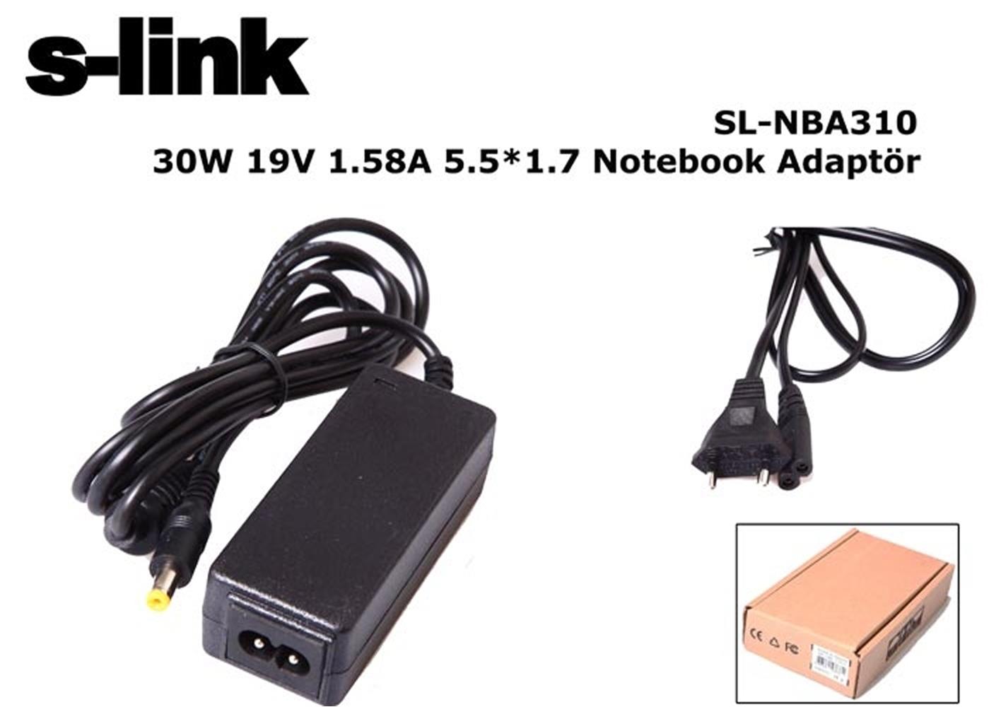 S-link sl-nba310 30W 19V 1.58A 5.5-1.7 Notebook Adaptörü