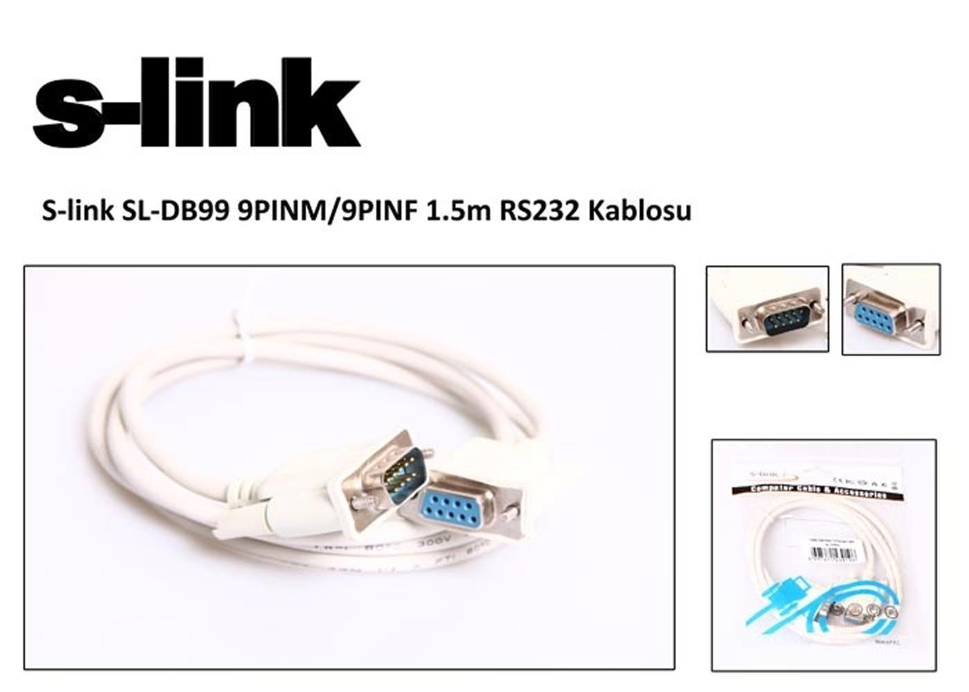 S-link SL-DB99 rs232 Dişi To Erkek Kablo 1,5mt