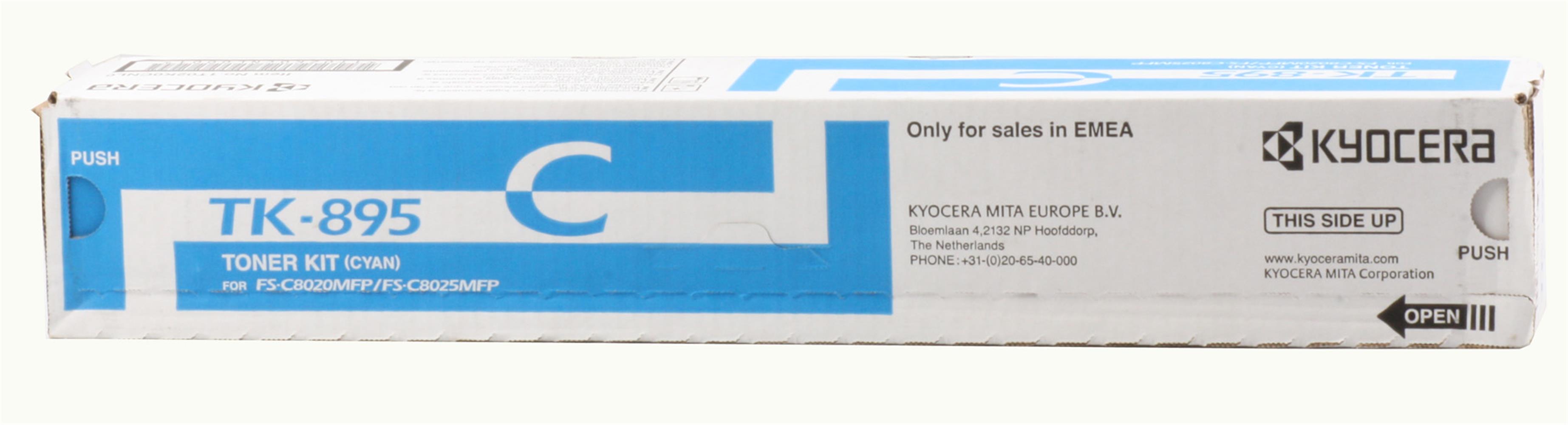 Kyocera TK-895C Cyan Mavi Orjinal Fotokopi Toneri FS-C8020-8025-8520-8525 6.000 Sayfa