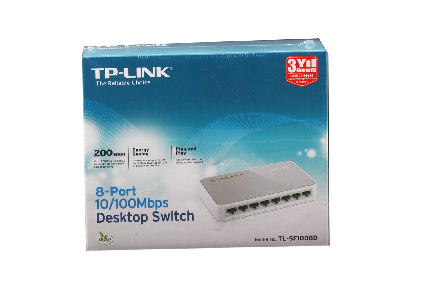 Tp-Link TL-SF1008P 8 Port 4 Port Poe+ 10-100 Mbps Switch Çelik Kasa 