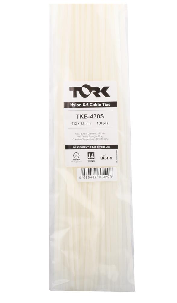 Tork TKB-430S 4.8-432 Beyaz Kablo Bağı 100lü Paket