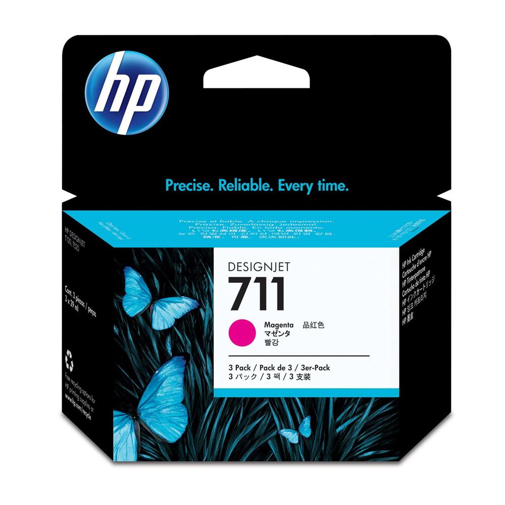 HP 711 MAGENTA KIRMIZI 29ML 3LU PLOTTER KARTU SETI CZ135A