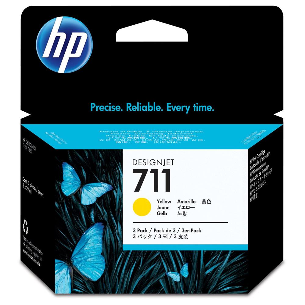 HP 711 YELLOW SARI 29ML 3LU PLOTTER KARTU SETI CZ136A