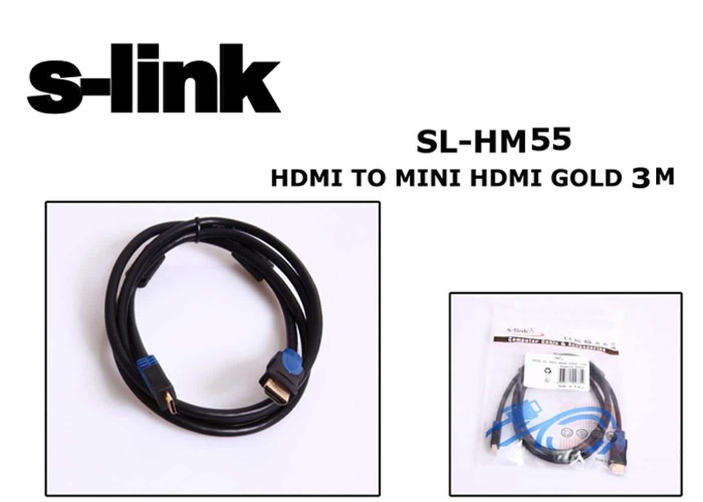 S-link SL-HM55 3mt Mini Hdmı-m To Hdmı-m Gold Kablo