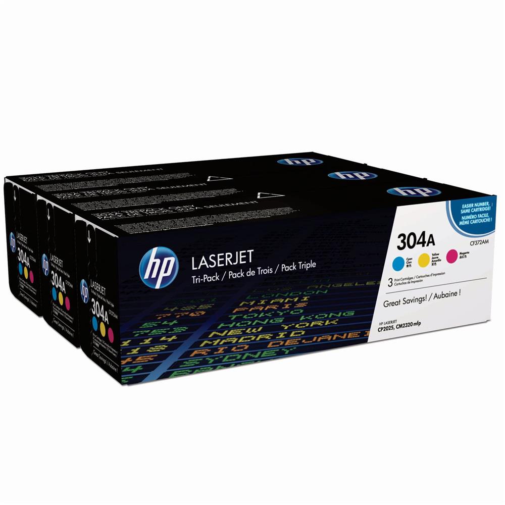 HP 304A Mavi-Kırmızı-Sarı 3lu Takım Toner CF372AM CC531A-CC532A-CC533A