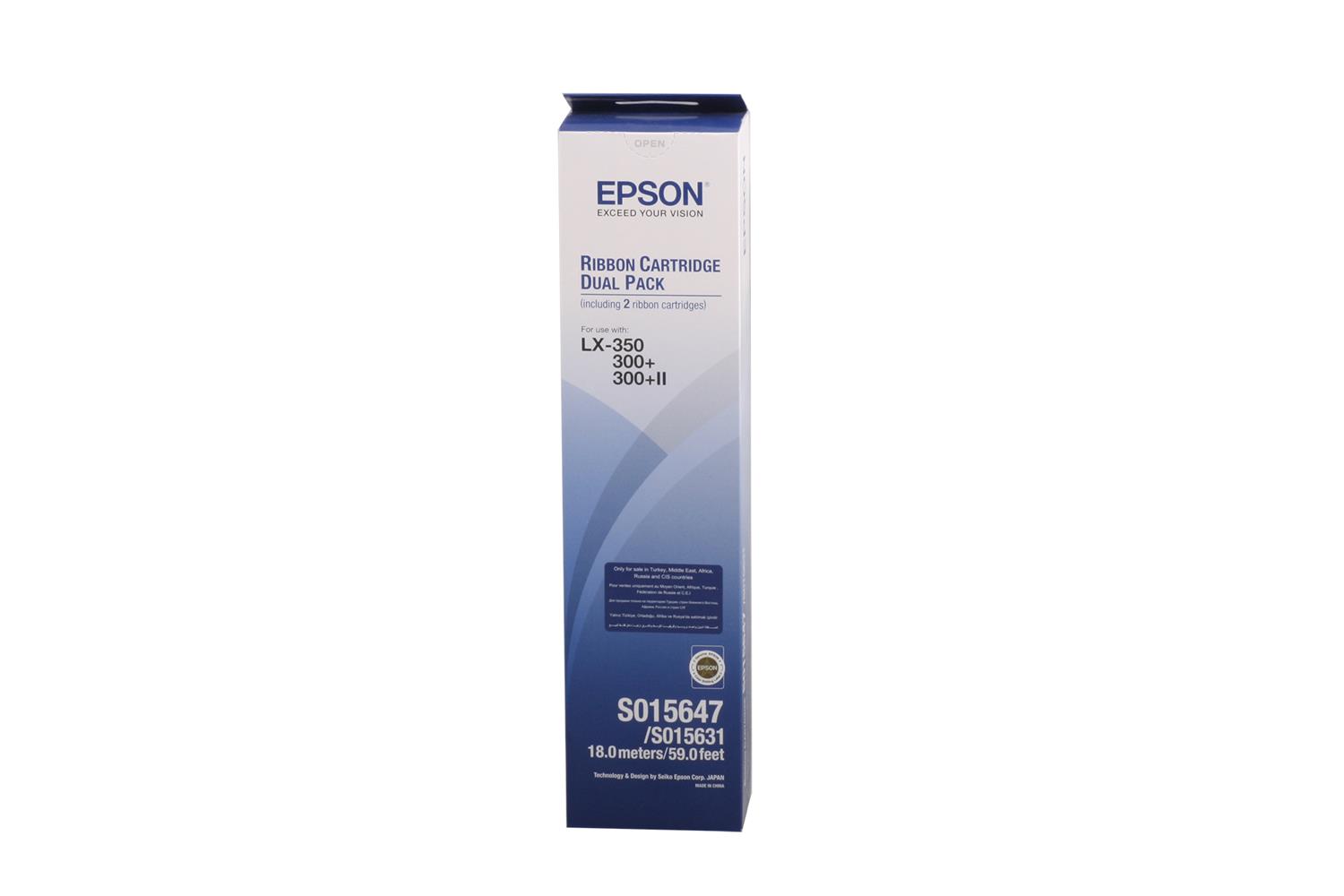 Epson S015647BA  LX-300-350 2'li Paket Şerit