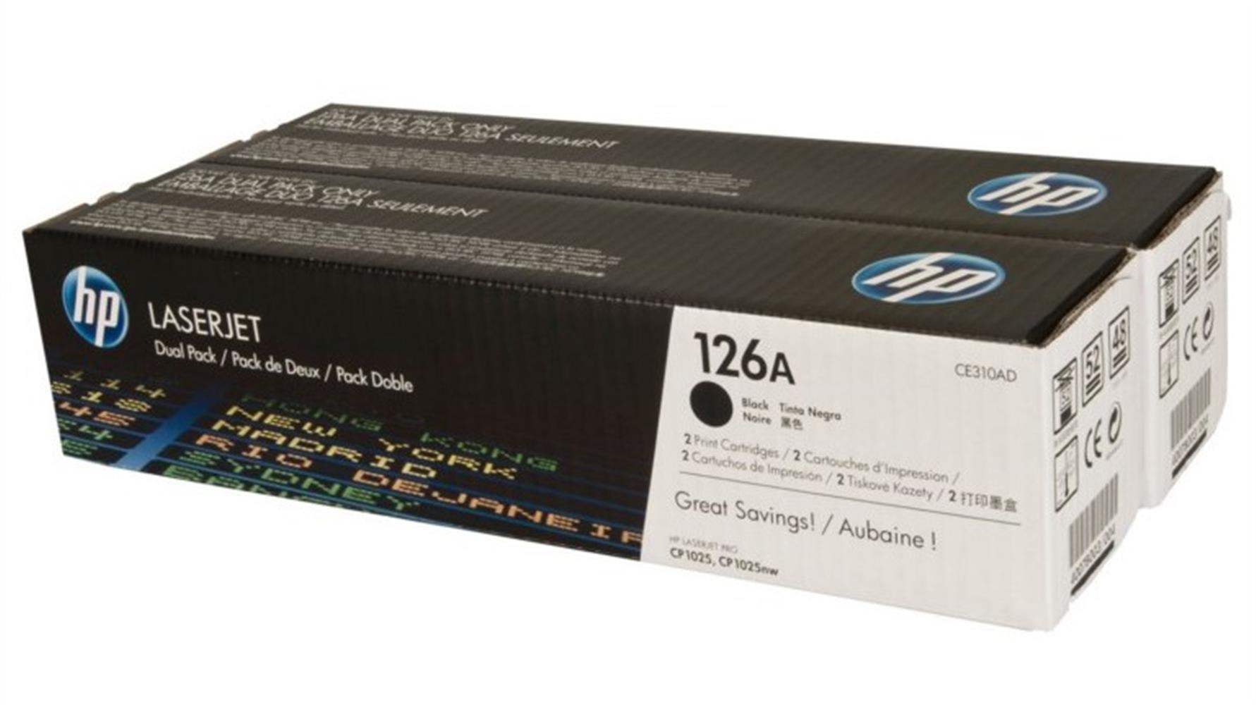 HP 126A Black Siyah Çiftli 1.200 Sayfa Toner CE310AD