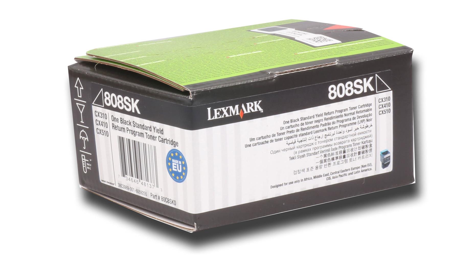 Lexmark 80C8SK0 2.500 Sayfa Black Siyah Toner CX310-410-510 808SK