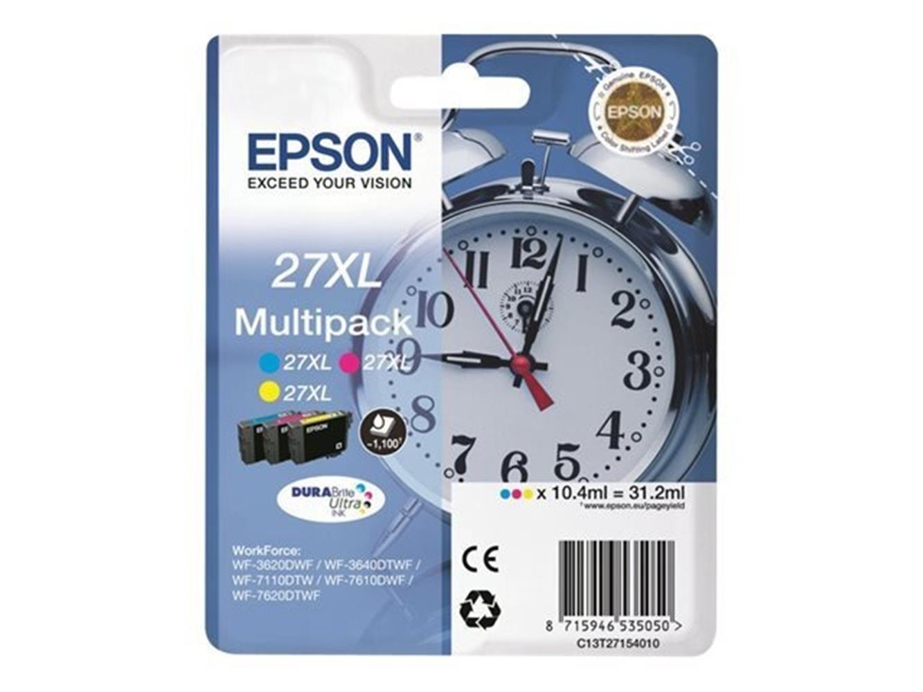 Epson 27XL Multipack 3'lü Mürekkep Kartuş T27154022