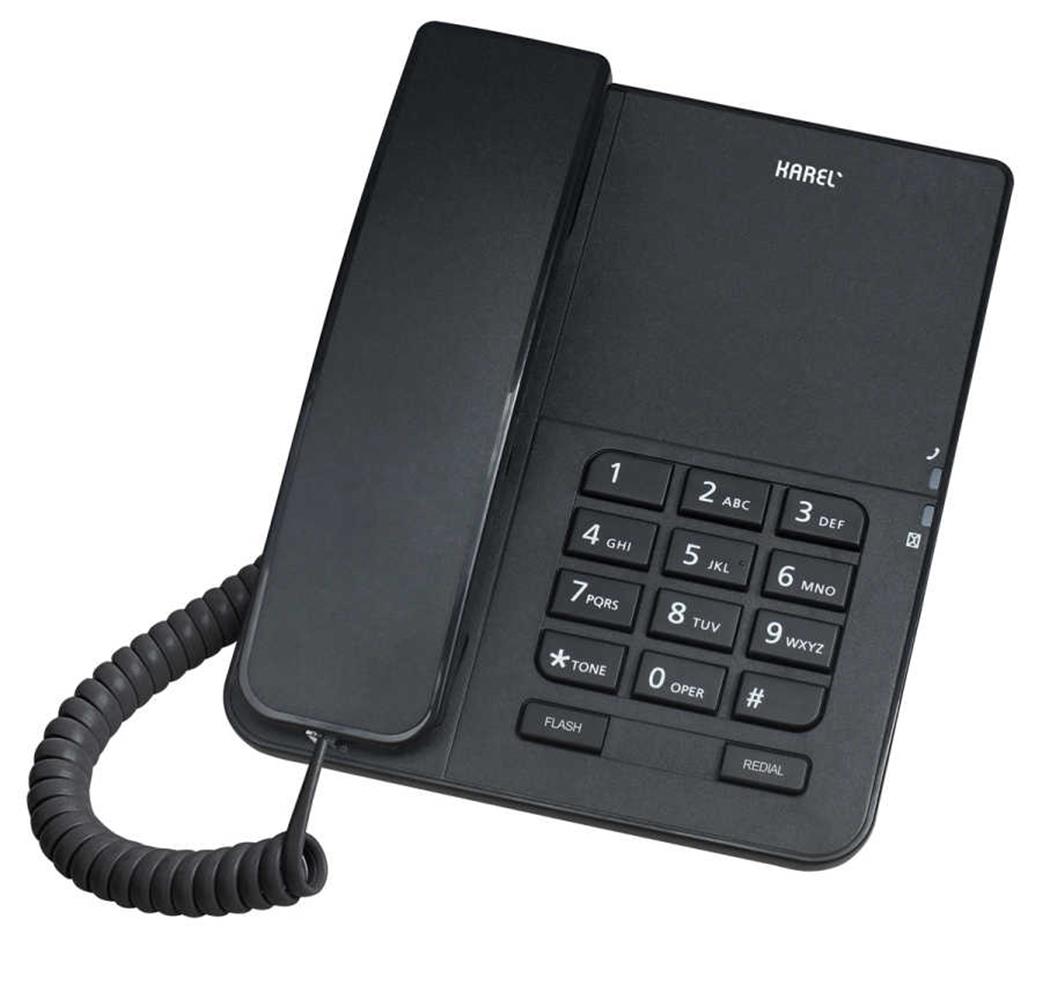 Karel TM140 Siyah Analog Masaüstü Kablolu Telefon