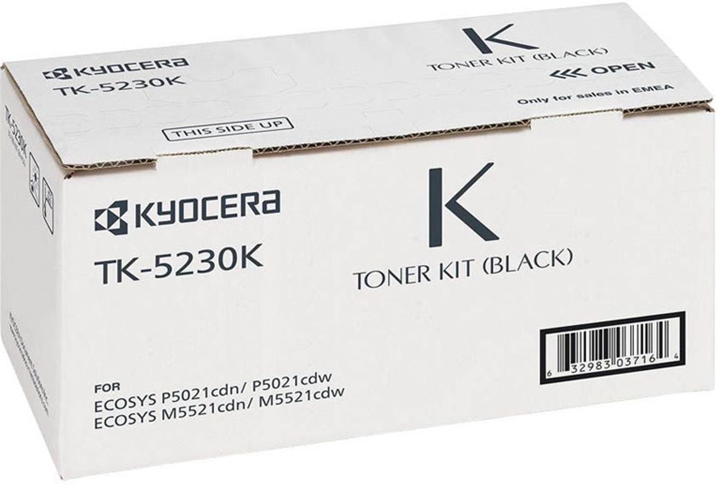 Kyocera TK-5230K Black Siyah Orjinal Fotokopi Toneri Ecosys M5521cdn-5521cdw P5021cdn-5021cdw 2.600 