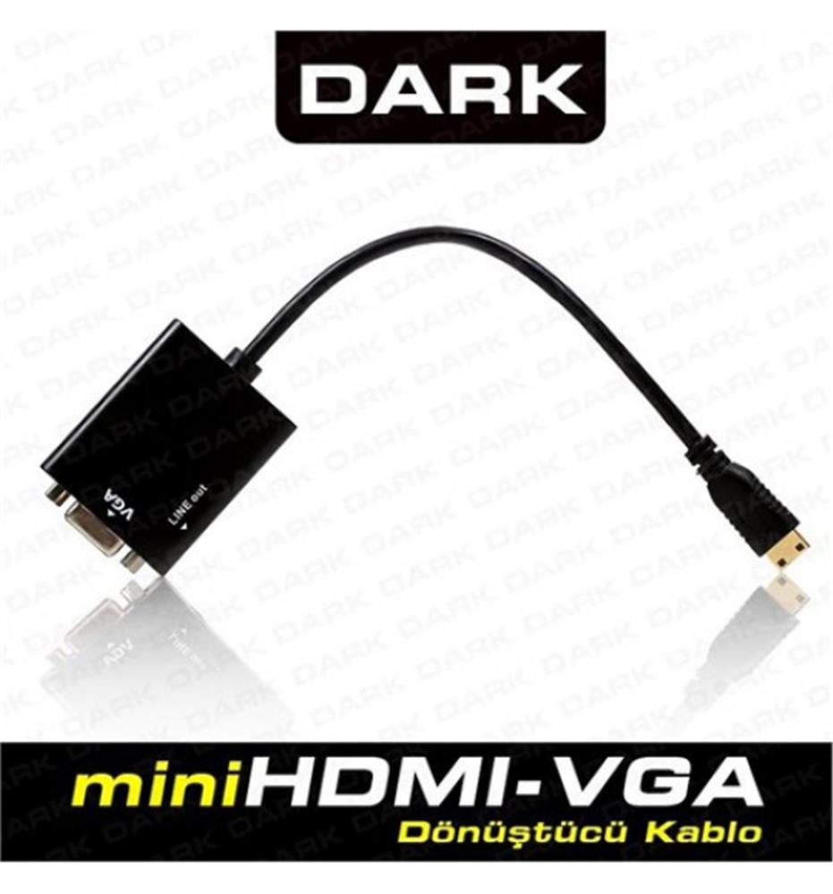 Dark DK-HD-AHDMINIXVGA Mini Hdmı - Vga Ve Ses Aktif Kablosu