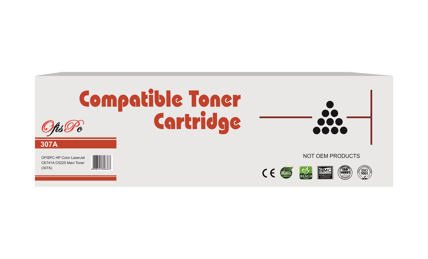 OfisPc HP CE741A Mavi Muadil Toner 307A-C5225