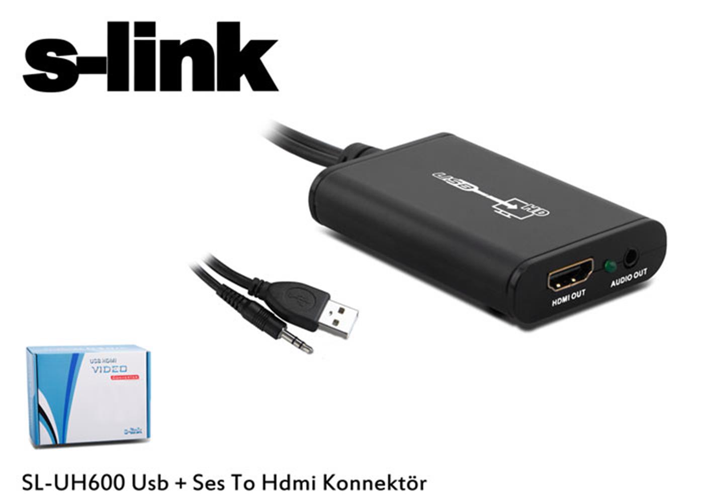 S-link SL-UH600 Usb + Ses to Hdmı Çevirici 